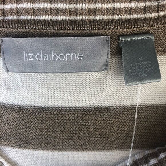 Liz Claiborne Striped V Neck Sweater Size M - Picture 7 of 7